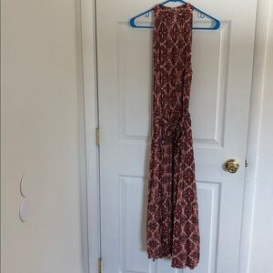 Elegant Floral Maxi Dress - Burgundy